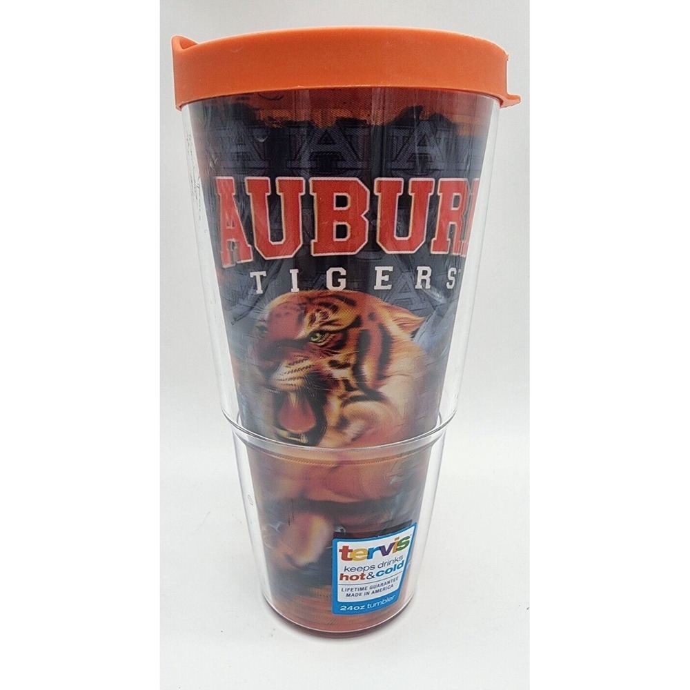 Tervis Tumbler Auburn Tigers AU 3D Wrap 24oz NEW with Used‎ Lid